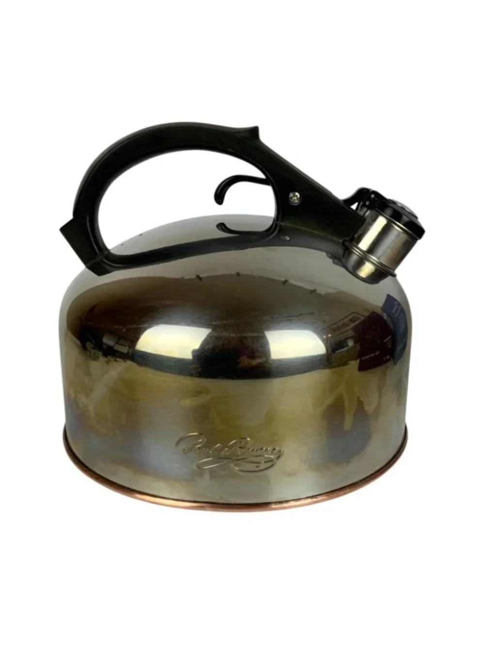 Revere Ware Stainless Steel Copper Bottom Whistling Tea Kettle 3.5 Quart 1995